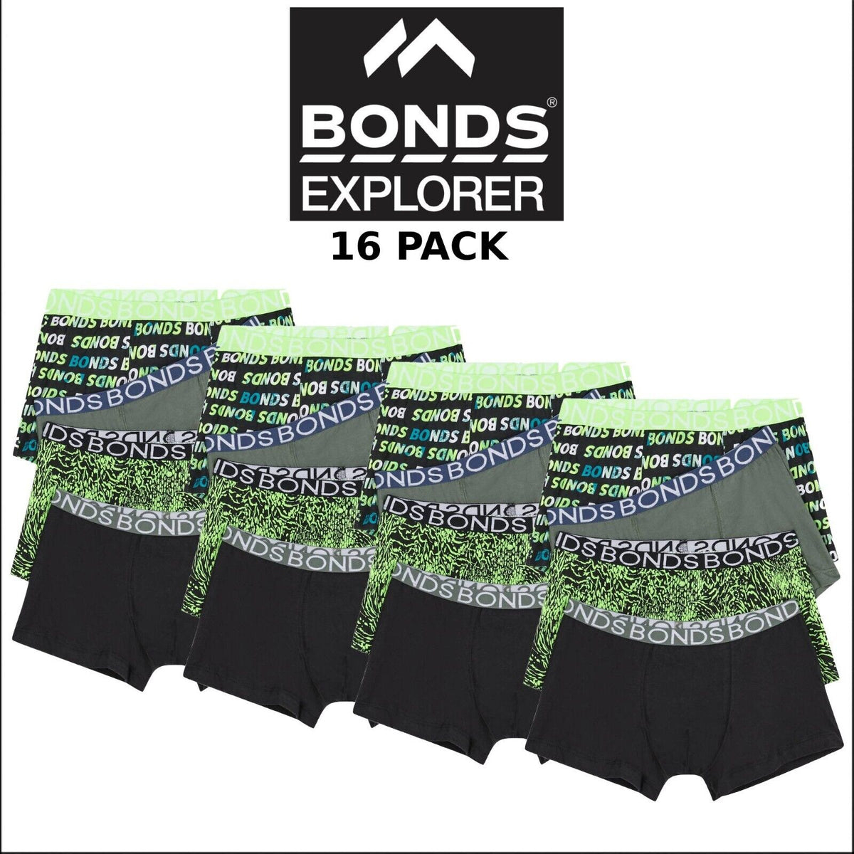 Bonds Boys Trunk Supportive Pouch with Comfy Coverage 16 Pack UWCF4A IT7
