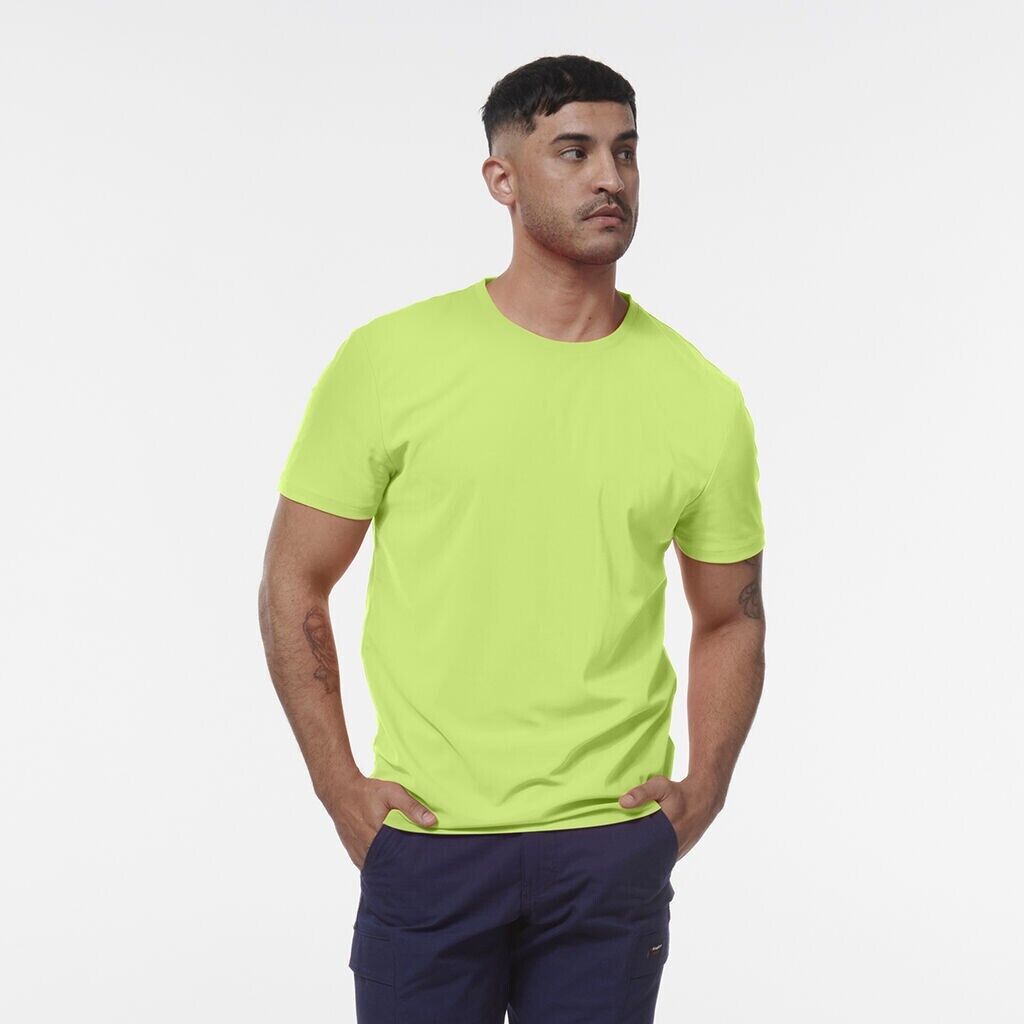 KINGGEE Mens HI Vis Crew Workwear Regular Fit Reflective Sleeve T Shirt K54034-Collins Clothing Co