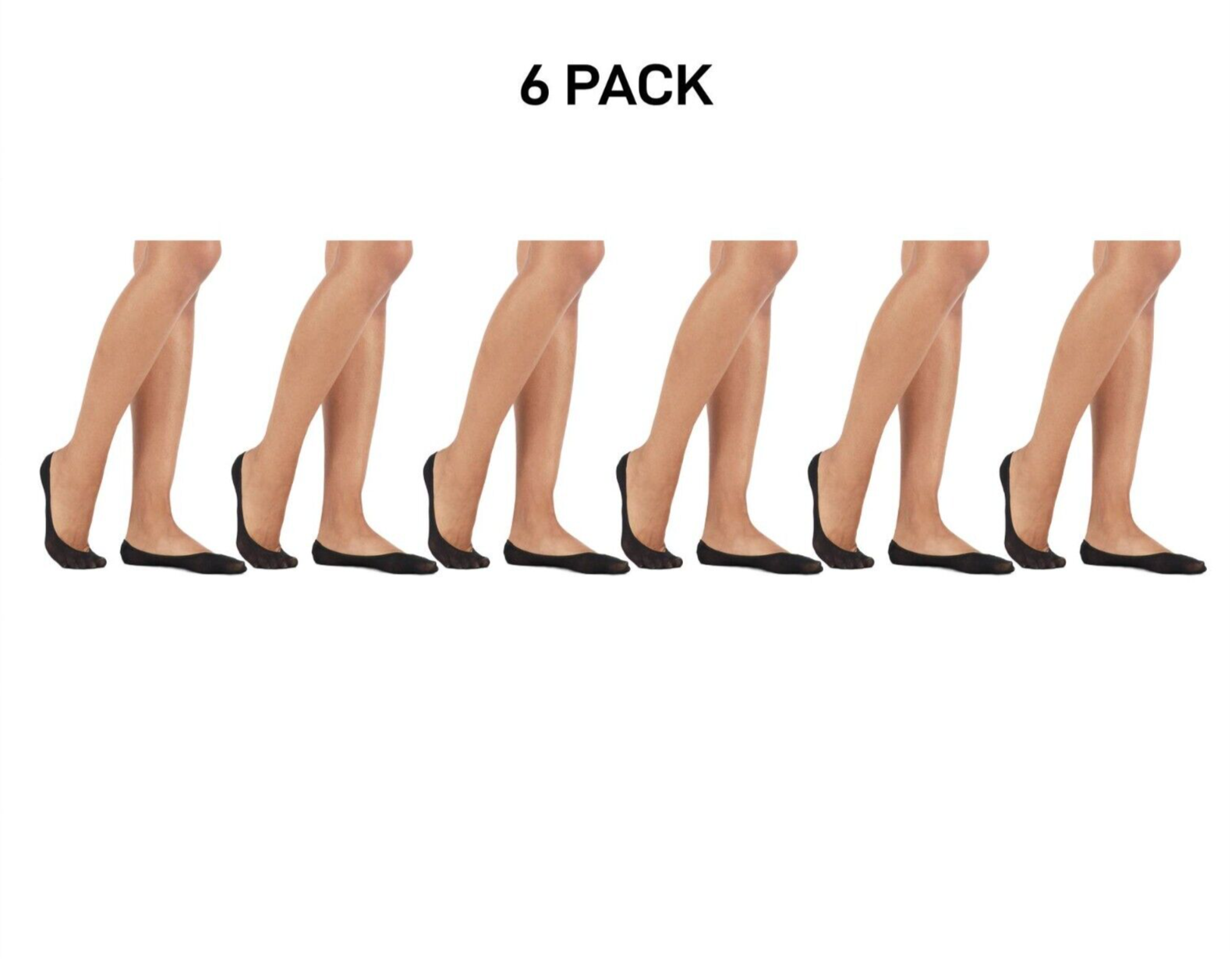 Bonds Womens Sheer Relief Smooth Footlet Soft Seamless Cushioned 6 Pack HXPV1N