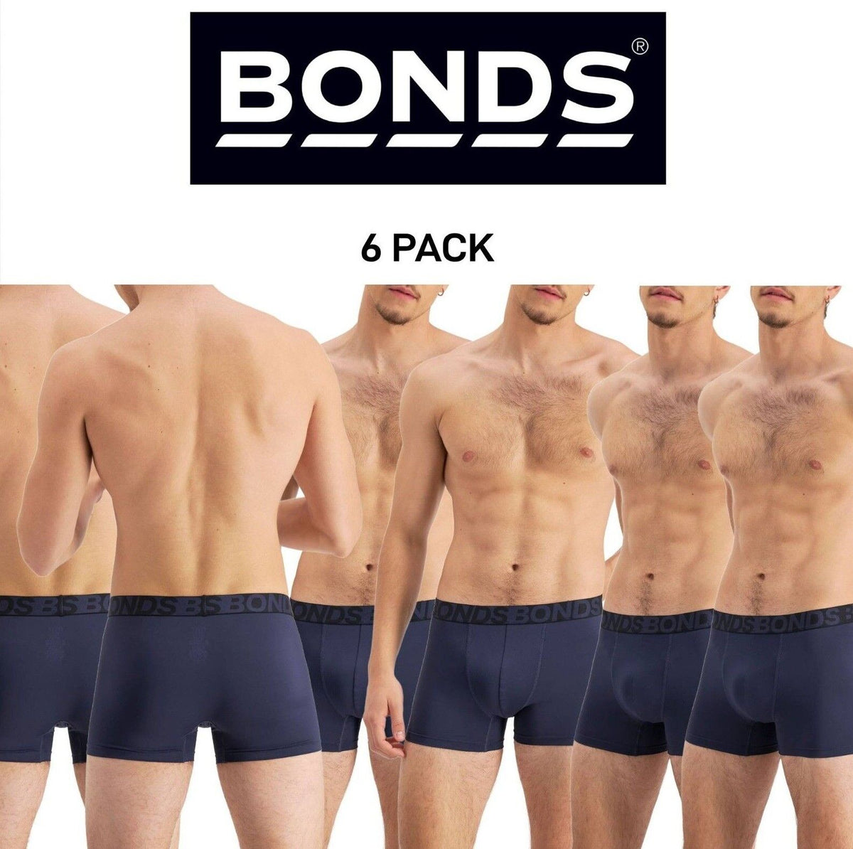 Bonds Mens Active Everyday Trunk Lightweight Classic Comfortable Fit 6 Pack MWRA