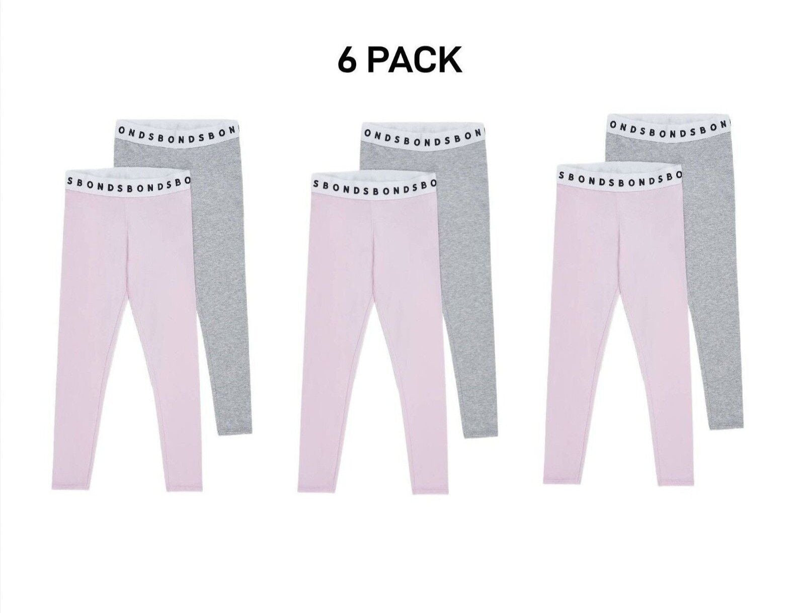 Bonds Girls Hipster Leggings Comfortable Elastic Stretchy Cotton 6 Pack KWE7K