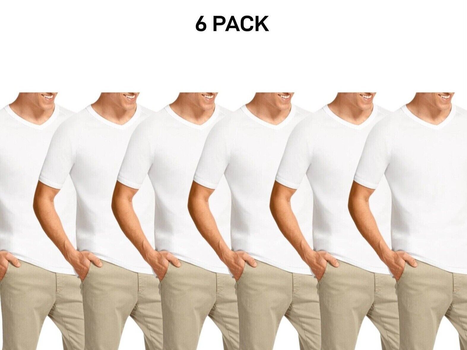 Bonds Mens Genuine V-Neck Raglan Tee Seamfree Sleeve in Smaller Size 6 Pack M976