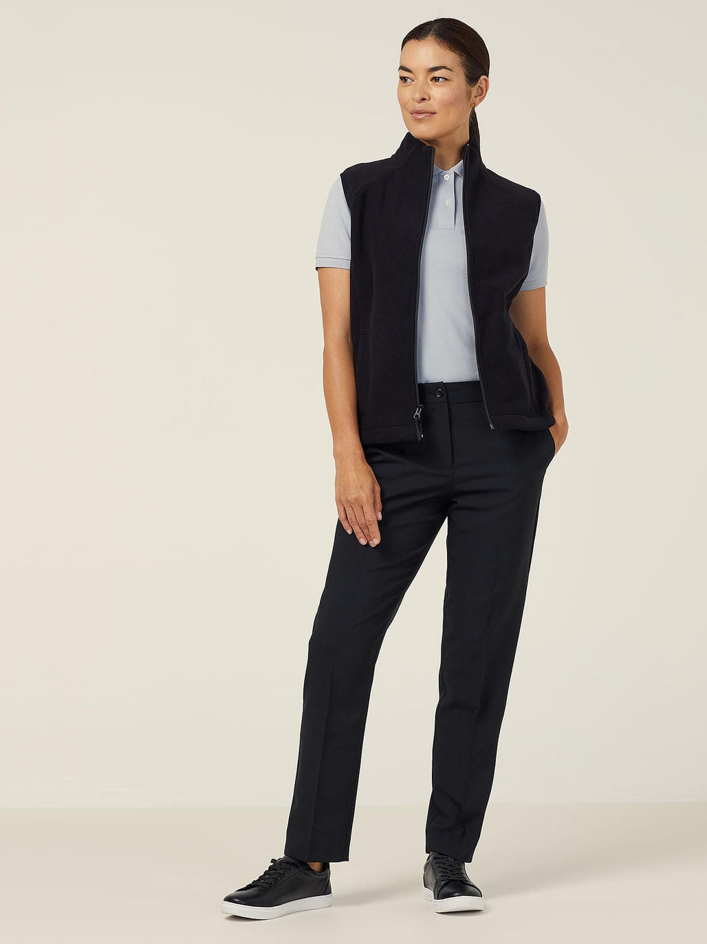 NNT Mens Ladies Bonded Fleece Zip Vest Warmth Black Sleeveless Style CAT745