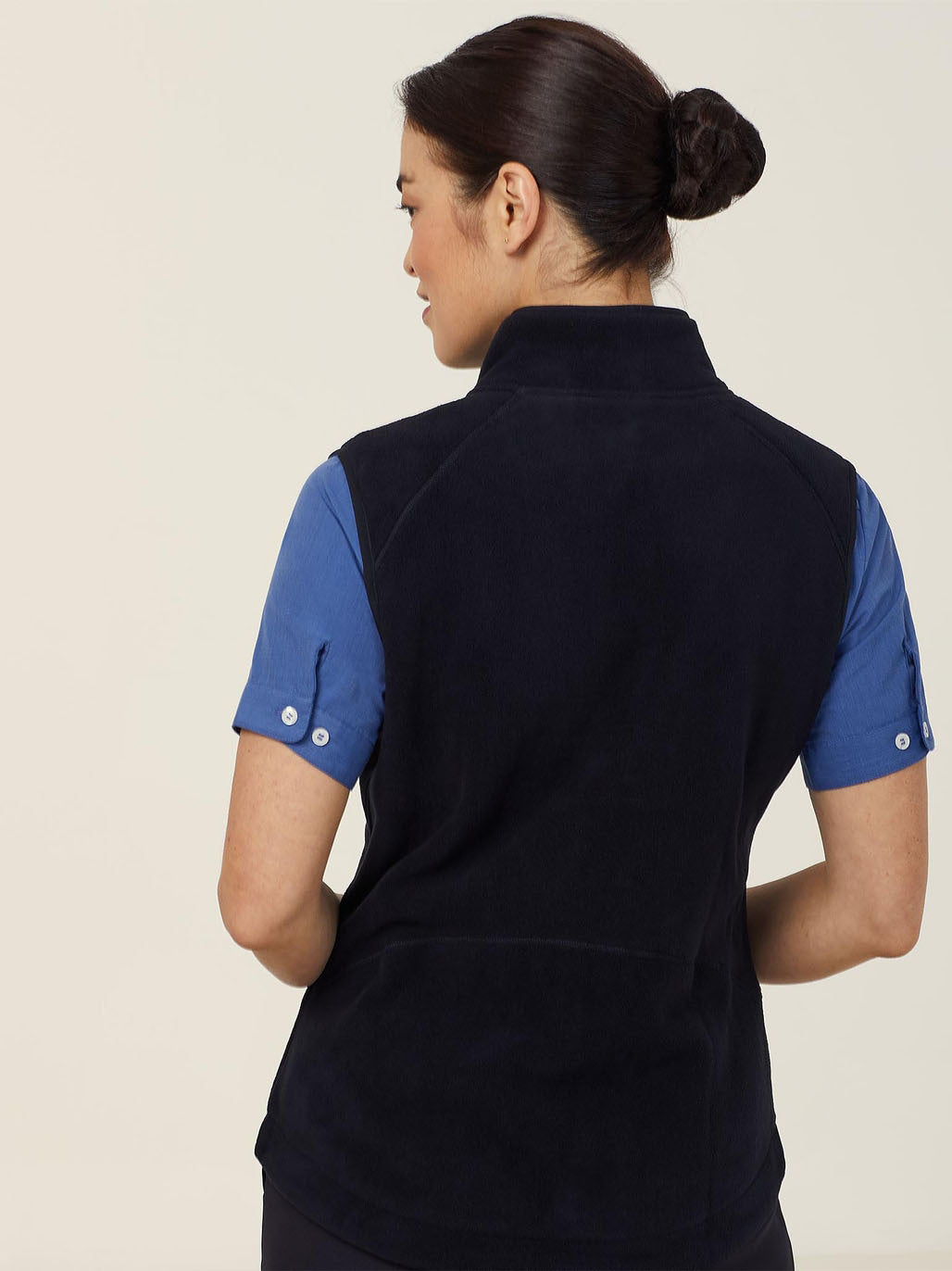 SALE NNT  Polar Fleece Vest Classic Fit Black Front Zip Opening Vest CAT745