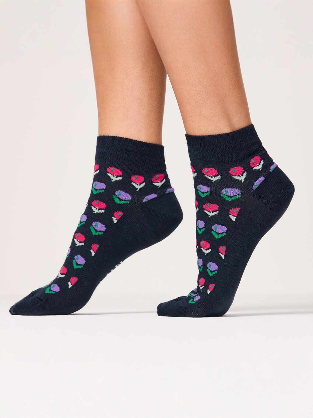 NNT Blossom Bliss Ankle Socks Ink Multi Cotton Rich CATKZC