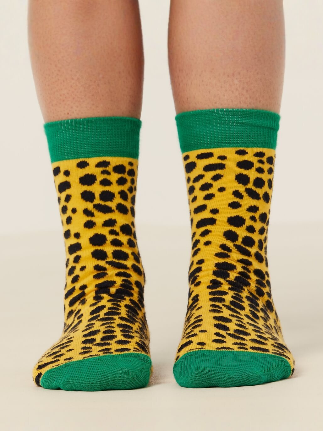 SALE NNT Jungle Crew Socks Yellow Black Unisex Cotton Rich CATKZE