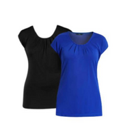 NNT Womens Discontinued Matt Jersey Extended Sleeve T-Top Pleated Blouse CAT4BF-Collins Clothing Co