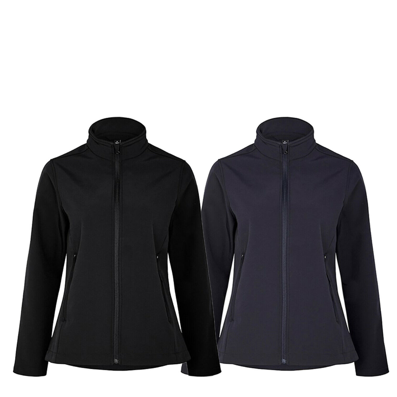 Womens NNT Warm Fleece Ladies Bonded Fleece Zip Jacket Black Navy CAT1ET-Collins Clothing Co