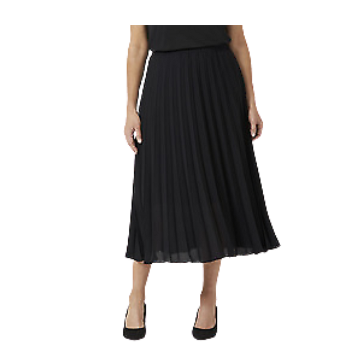 NNT Womens Soft Georgette Pleated Midi Skirt Elasticised Waist Skirt CAT2QD-Collins Clothing Co