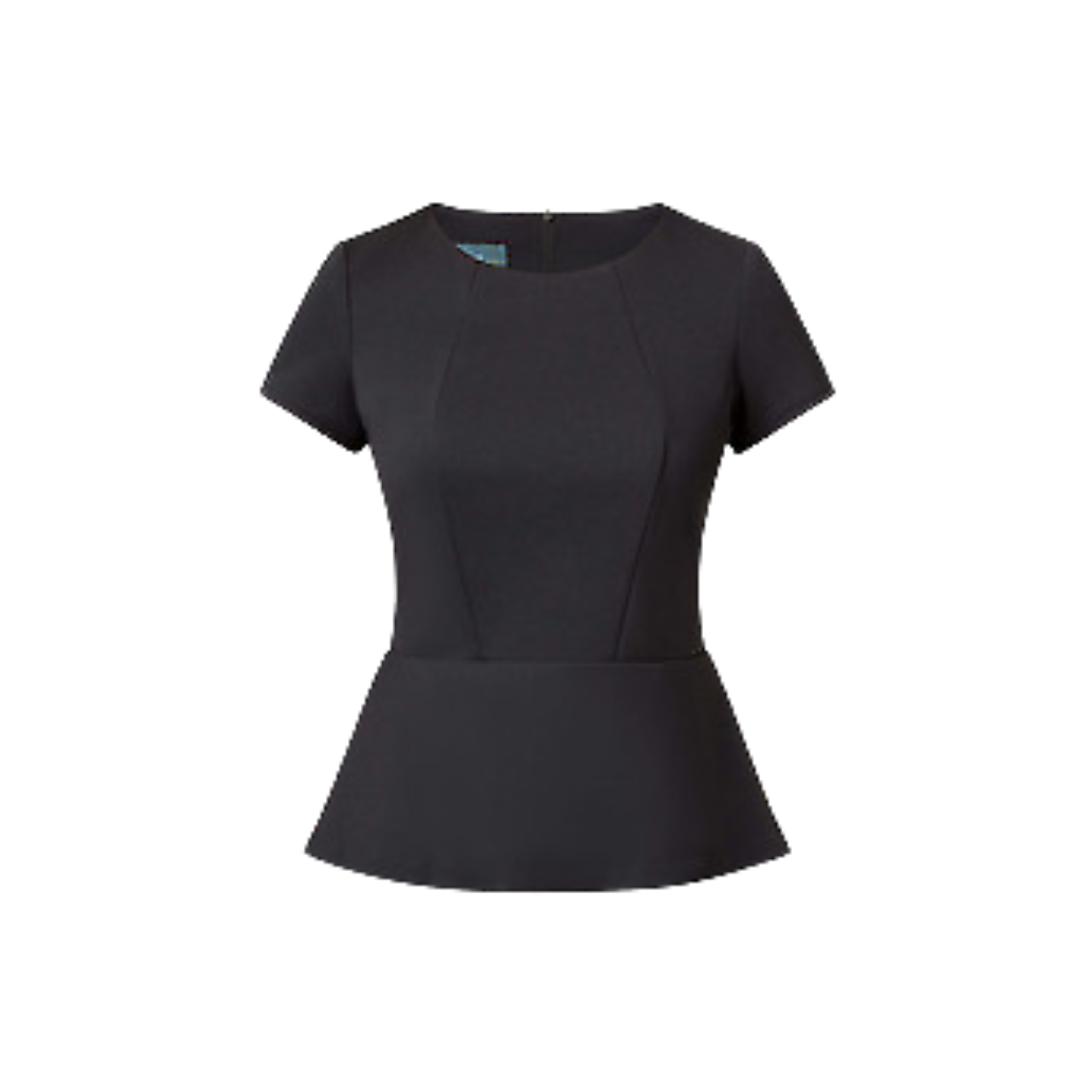 NNT Womens Ponte Knit Cap SLV Peplum Top Front Panelling Short Sleeve CAT9S1-Collins Clothing Co