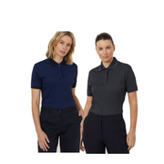 NNT Womens  Textured Short Sleeve Polo Comfortable Side Splits Classic CATUF9-Collins Clothing Co