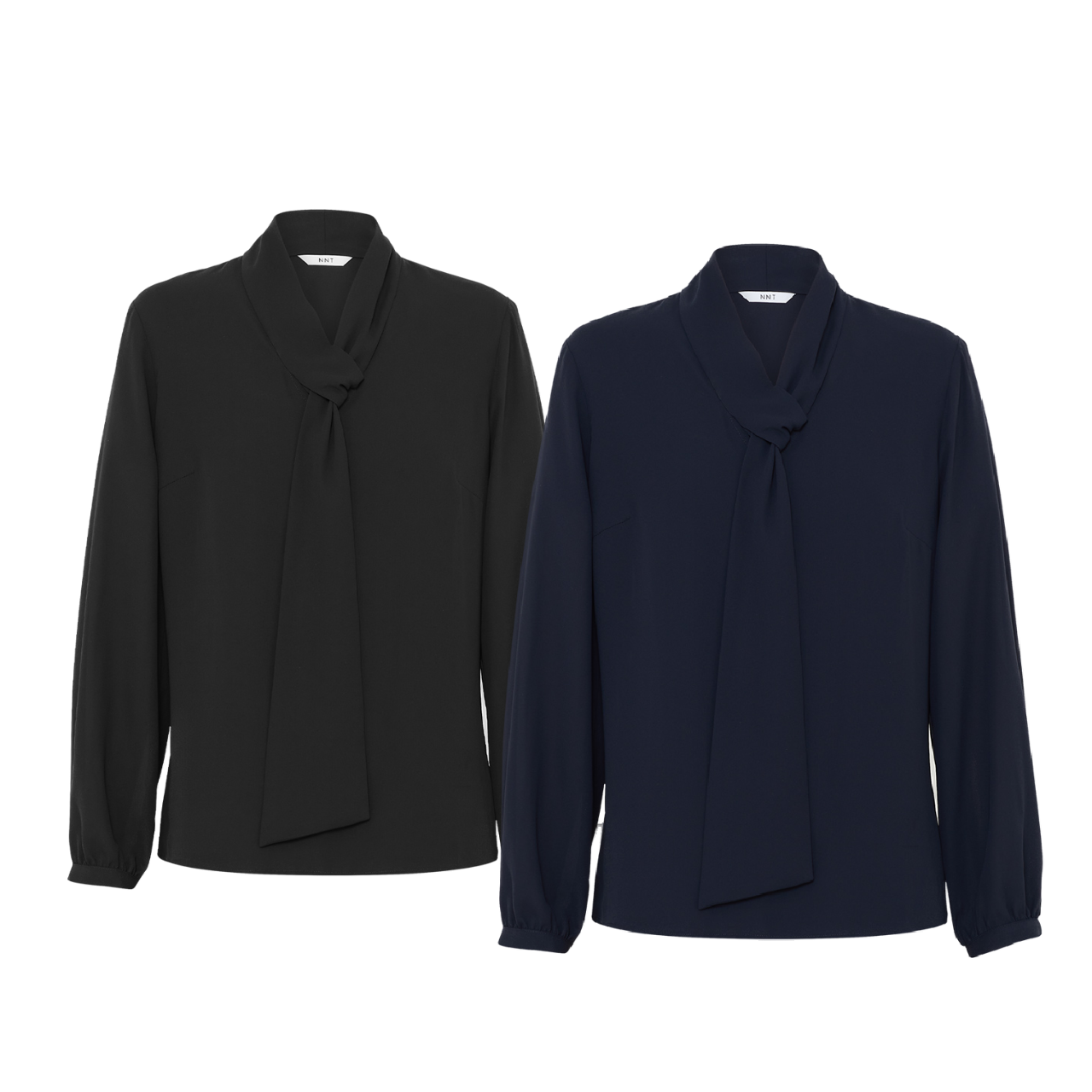 NNT Womens Formal Long Sleeve Tie Neck Blouse Classic Gathered Business CATUL2-Collins Clothing Co