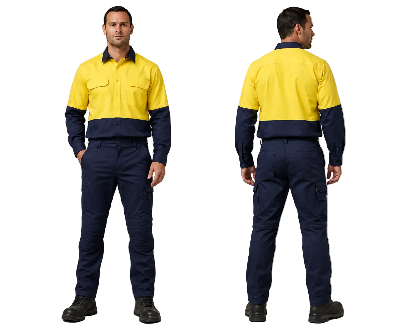 Hard Yakka Mens Workcool Pro Bio Motion Long Sleeve Shirt &amp; Utility Pant Uniform Set HYSET005