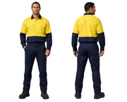Hard Yakka Mens Workcool Pro Bio Motion Long Sleeve Shirt &amp; Utility Pant Uniform Set HYSET005