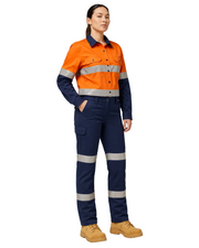 Hard Yakka Women’s Core Hi-Vis 2Tone Vented Shirt & Workcool Pants Uniform Set HYSET006