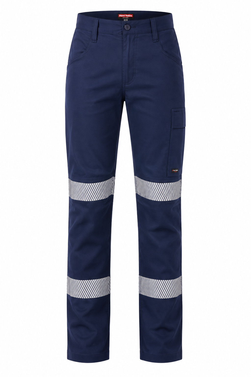 Hard Yakka Mens  Foundations Hi-Vis Closed Front Shirt & Drycool Reflective Pants Uniform Set HYSET007