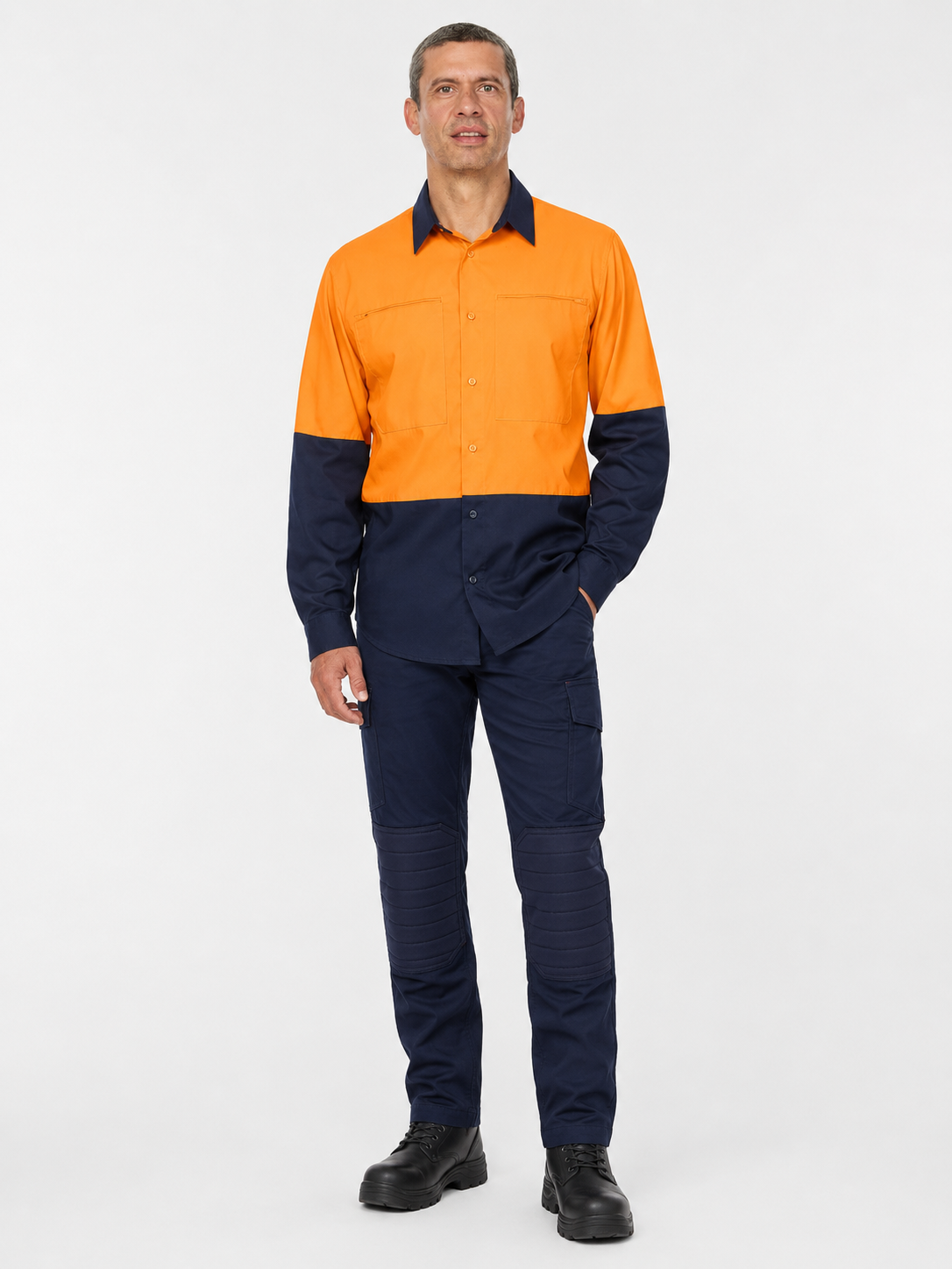 Hard Yakka  Mens Hi-Vis Workcool Pro Stretch Ripstop Shirt & Utility Work Pants HYSET013