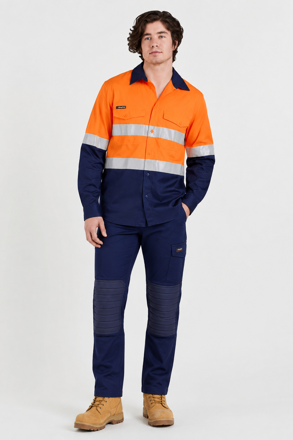 KingGee Mens  Workcool Hi-Vis Long Sleeve Shirt &amp; Utility Pant HYSET014