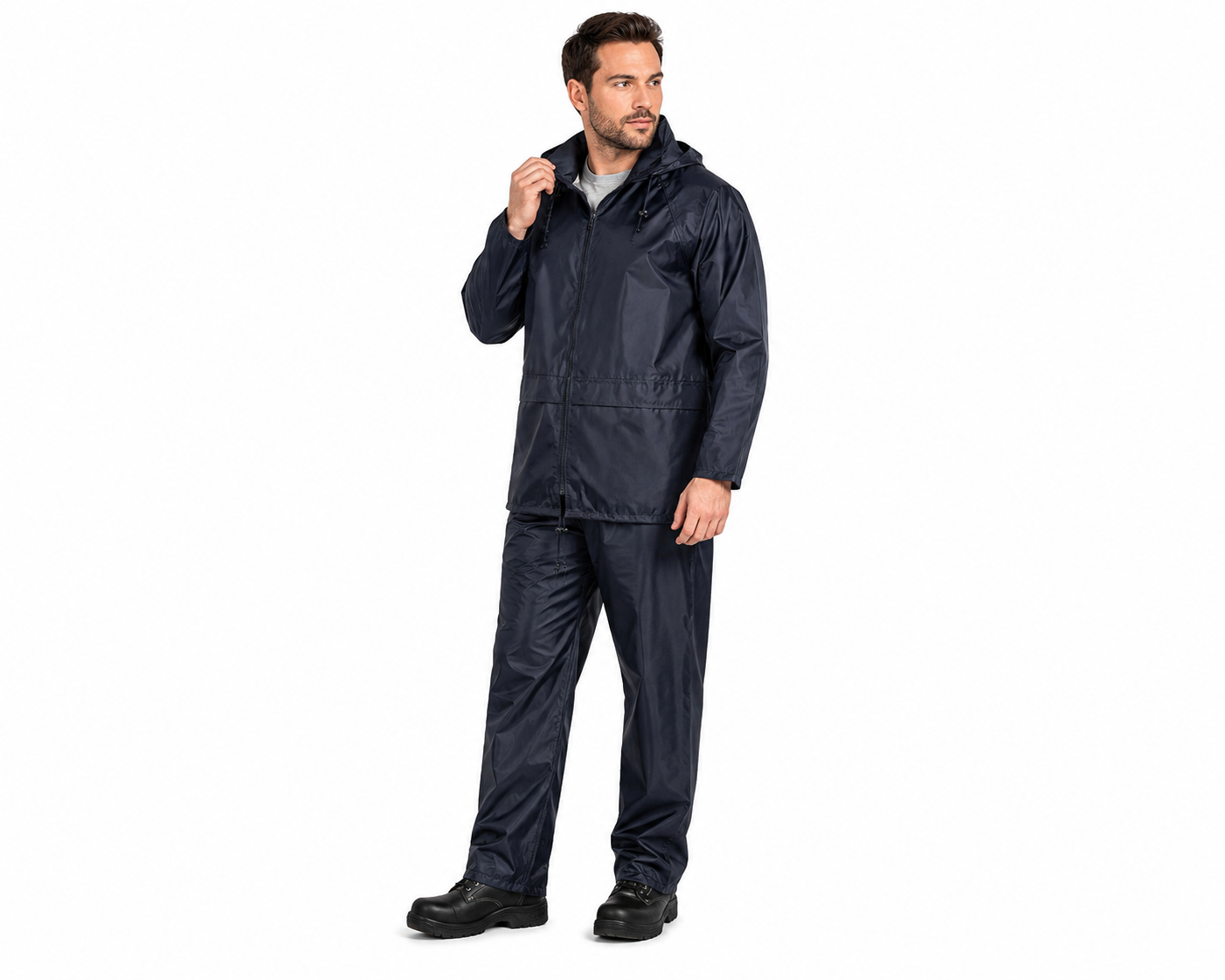 Portwest Classic Waterproof Rain Suit Set – Hooded Jacket & Trousers PWSET003