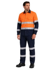 Portwest Portflame FR Class D/N Flame Resistant Hi-Vis Work Shirt & Cargo Pants Set PWSET014