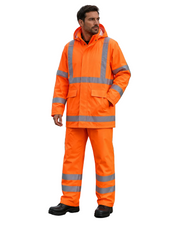 Portwest H440 &  H441 Hi-Vis Waterproof Rain Suit – Orange PWSET010