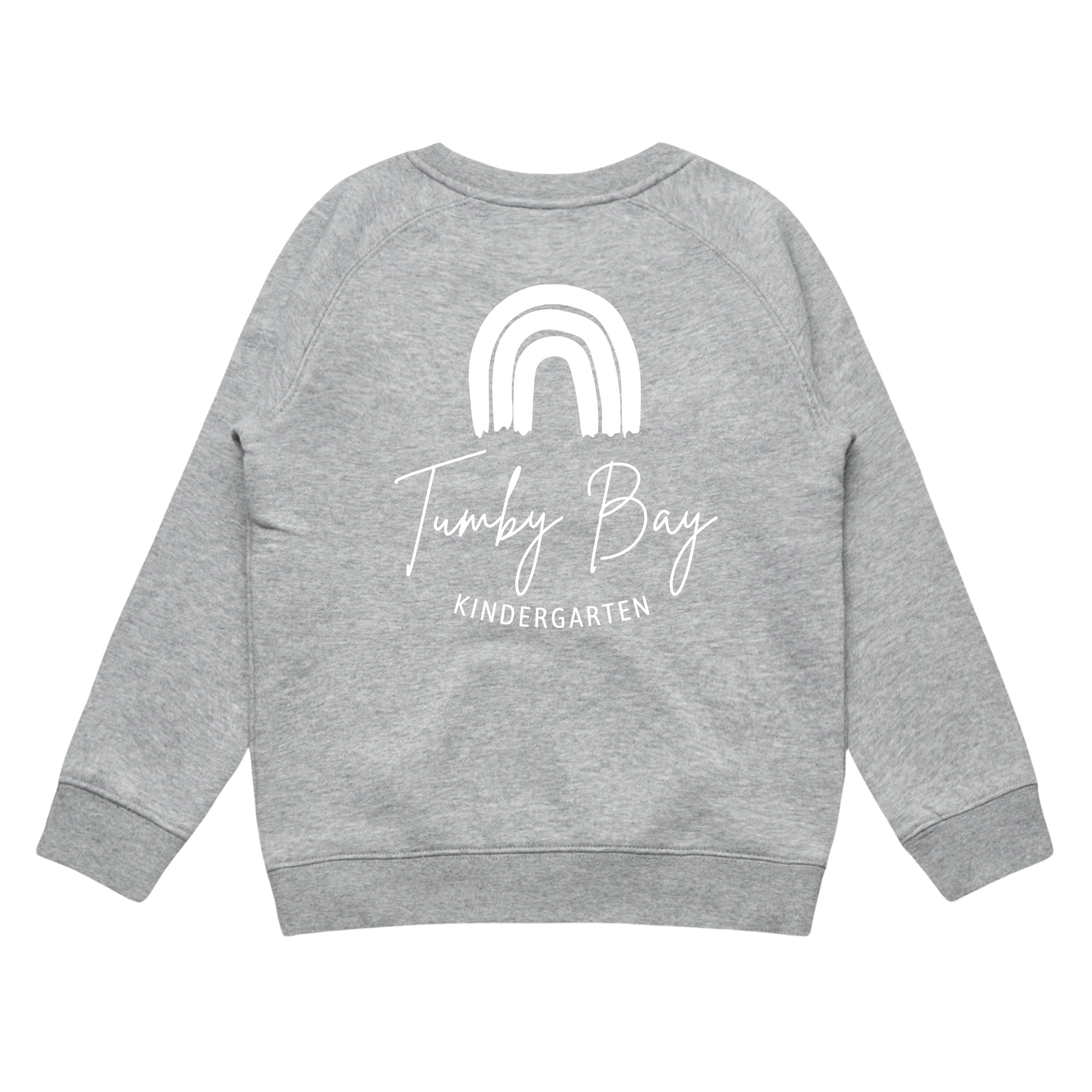 Tumby Bay Kindergarten Kids Crew Neck Grey Jumper Logo Print  Front and Back 3030