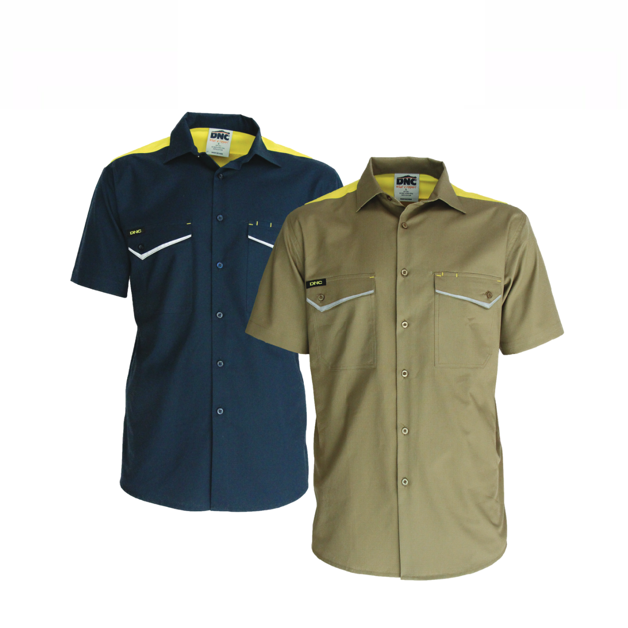 DNC Mens RipStop Cool Cotton Tradies Shirt, S/S Lightweight Breathable 3581-Collins Clothing Co