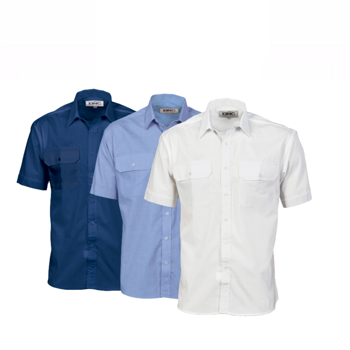 DNC Workwear Mens  Polyester Cotton Work Shirt Short Sleeve Business Casual 3211-Collins Clothing Co
