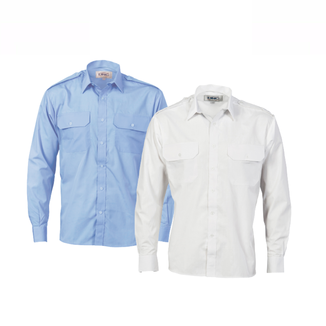 DNC Workwear Mens Epaulette Polyester Cotton Work Shirt Long Sleeve Casual 3214-Collins Clothing Co