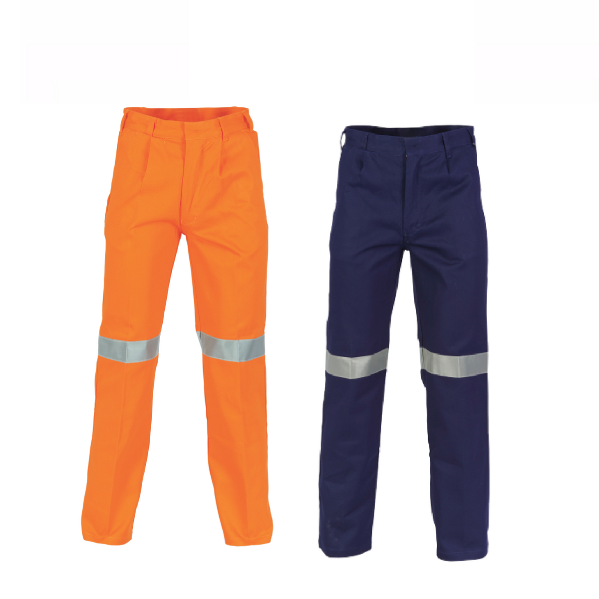 DNC Workwear Mens Hi-Vis Cotton Drill Pant 3M Taped Comfortable Work 3314-Collins Clothing Co