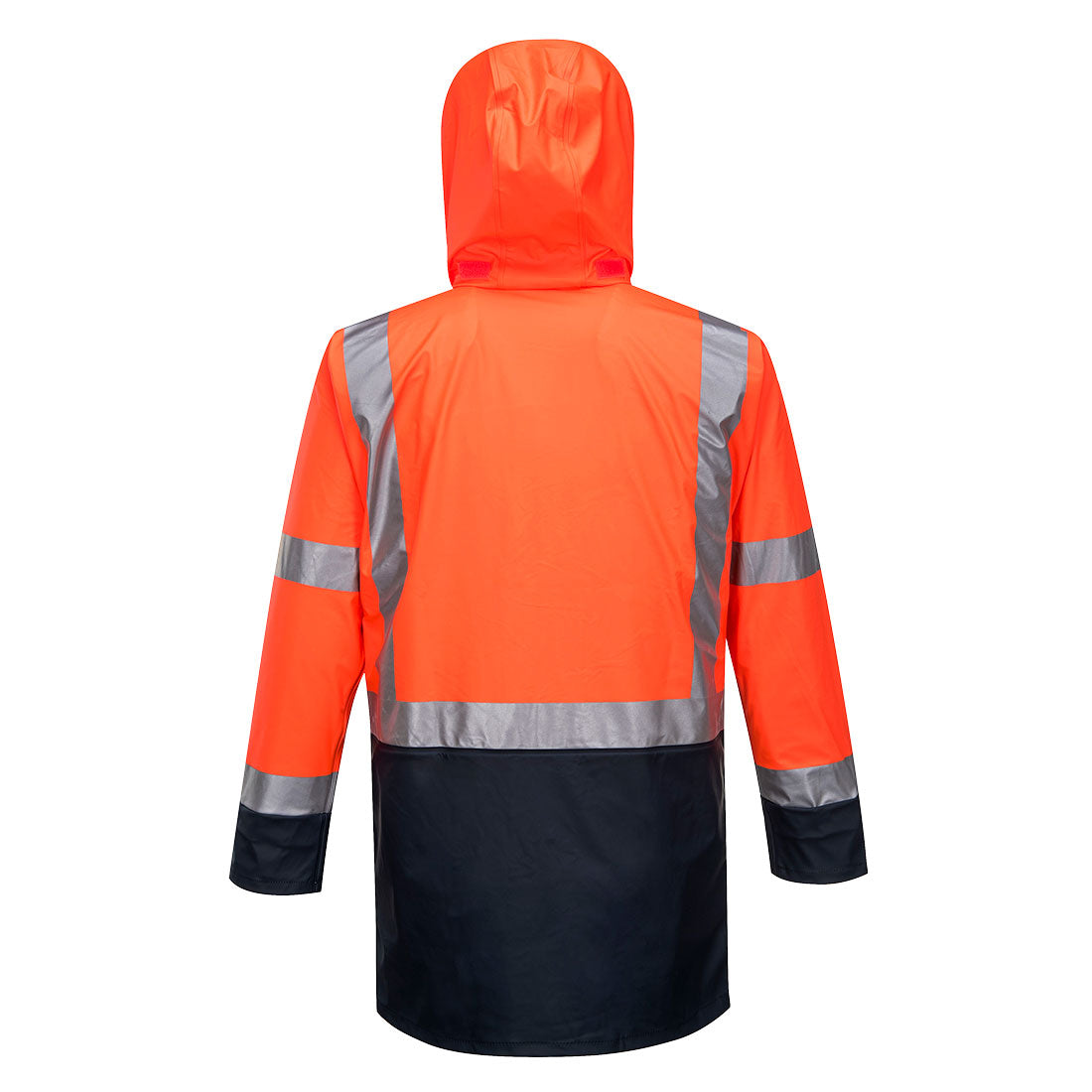 Portwest Hi-Vis Orange/Navy Waterproof Rain Jacket & Pants Set PWSET011