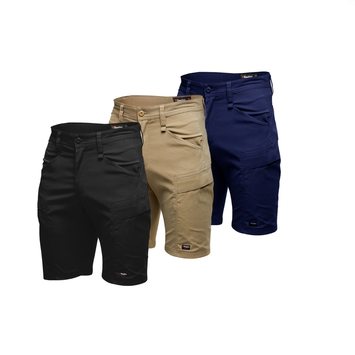 KingGee Mens KingGee Drycool Shorts Stretch Ripstop Cargo Light Work K17013-Collins Clothing Co