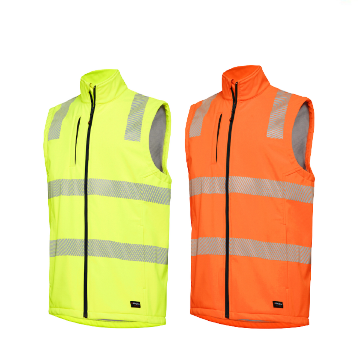 KingGee Mens Reflective Soft Shell Vest Durable Ripstop Fleece Waterproof K55025-Collins Clothing Co
