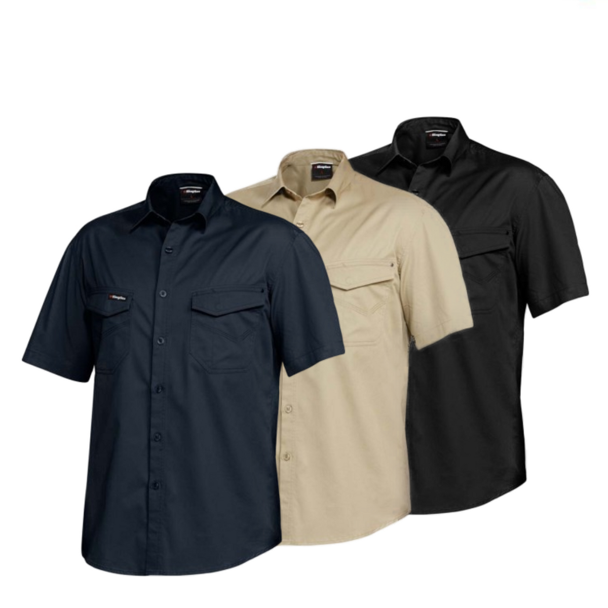 KingGee Mens Tradies Shirt S/S Lightweight Breathable Slim Fit Work K14355-Collins Clothing Co