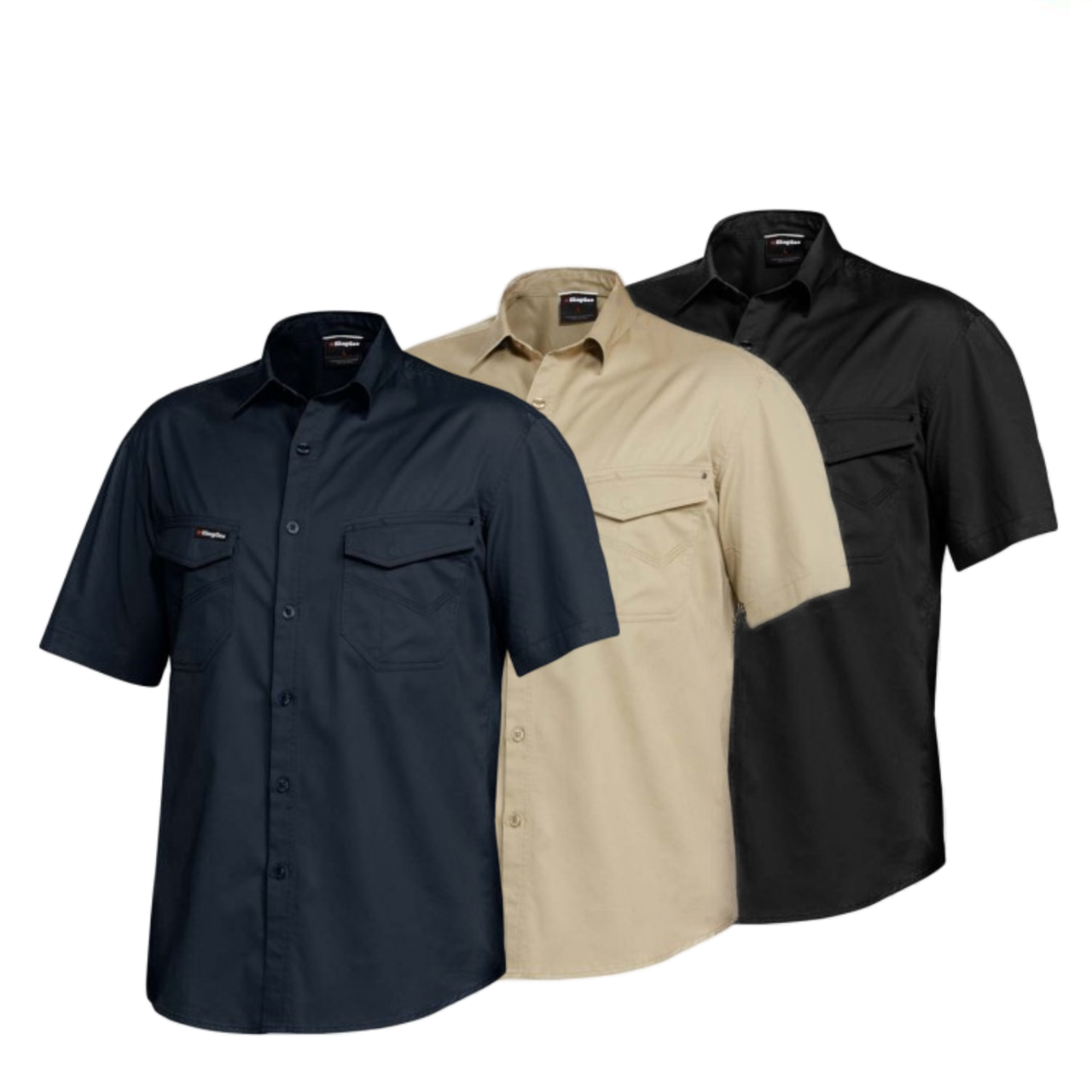 KingGee Mens Tradies Shirt S/S Lightweight Breathable Slim Fit Work K14355-Collins Clothing Co