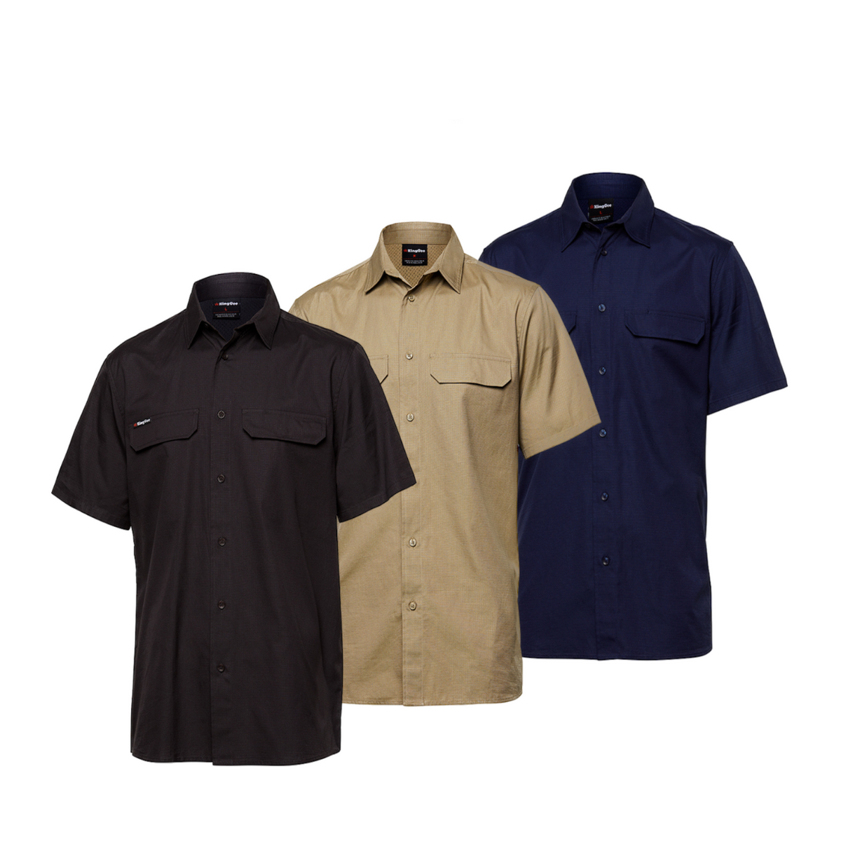 KingGee Mens Workcool Pro Shirt S/S Tough Stretch Ripstop Cotton Work K14022-Collins Clothing Co