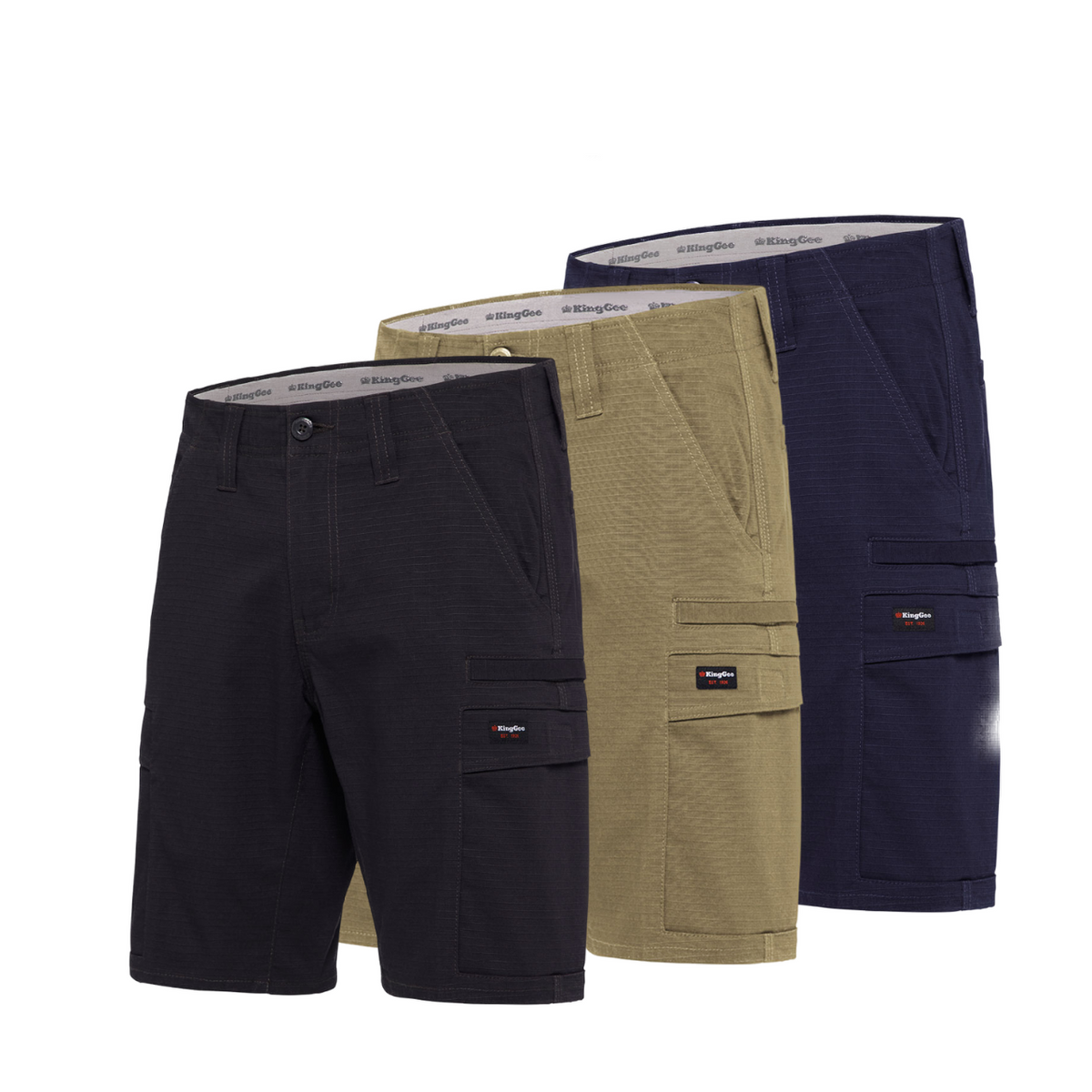 KingGee Mens Workcool Pro Shorts Comfort Stretch Work Cargo Tough Ripstop K17006-Collins Clothing Co