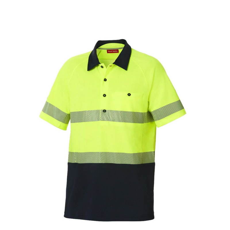 Hard Yakka Koolgear Hi-Vis Short Sleeve Polo Light 2 Tone Work Shirt Y11383-Collins Clothing Co