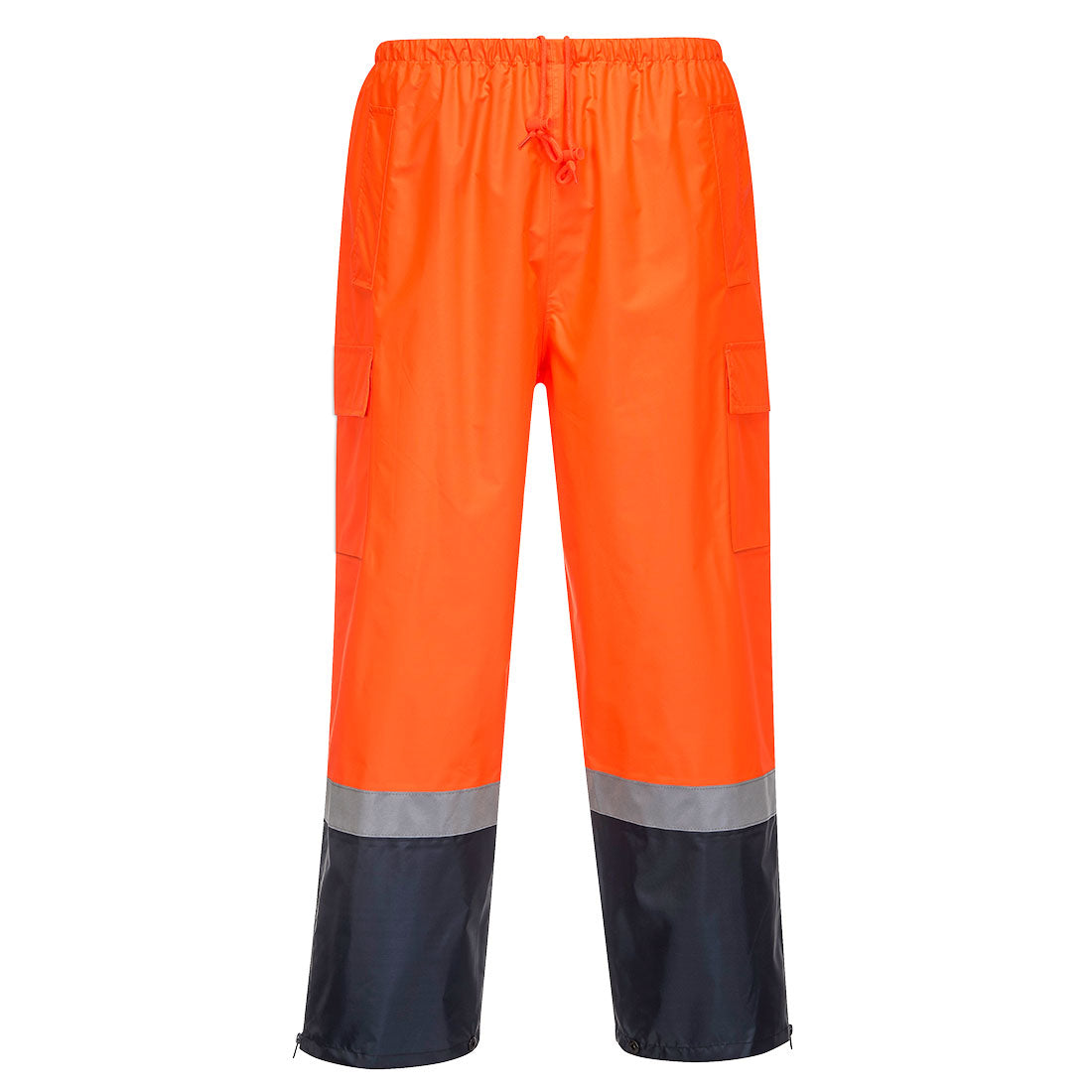 Portwest Hi-Vis Orange/Navy Waterproof Rain Jacket & Pants Set PWSET011