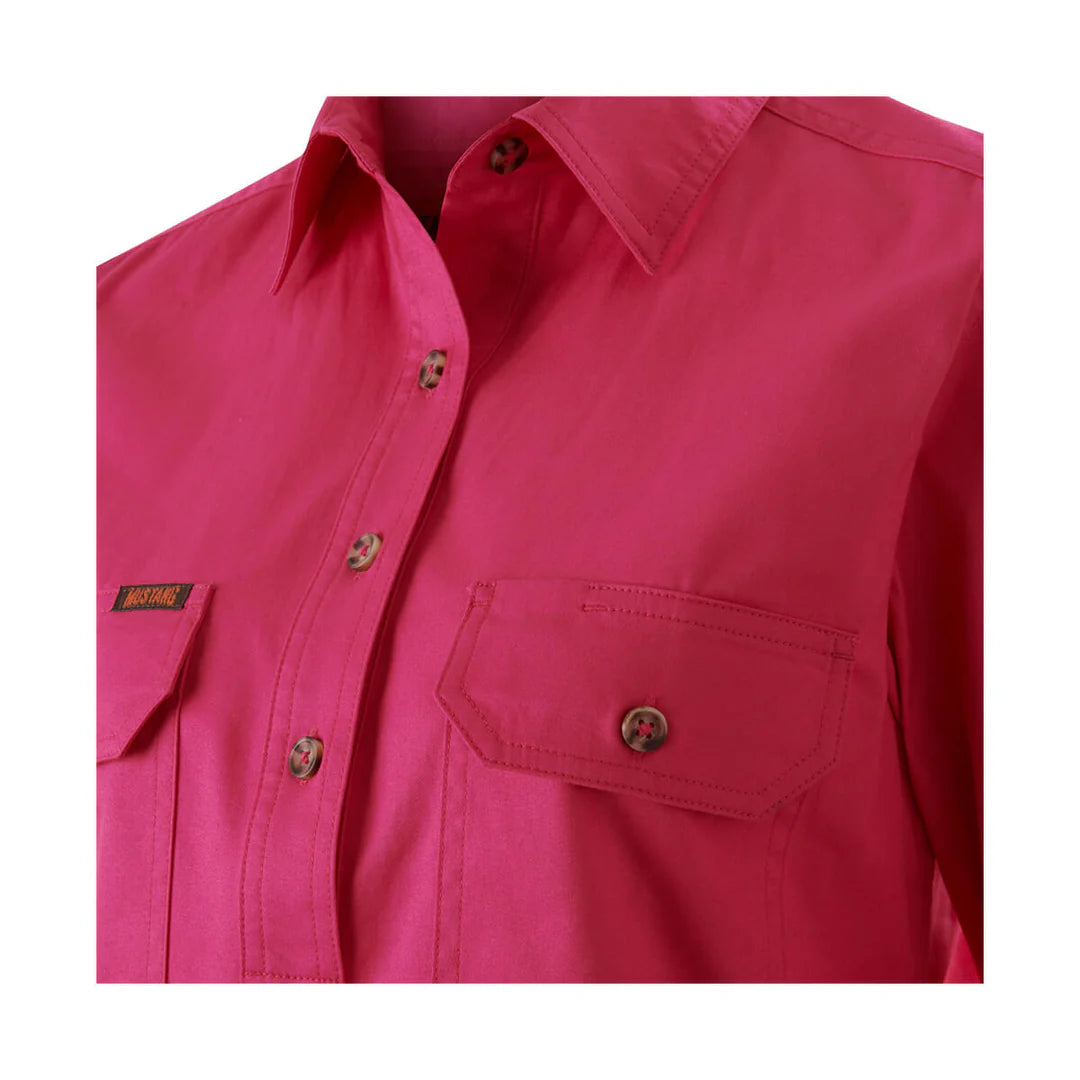 Hard Yakka New Womens Mustang Signature LS Closed Front Work Shirt Y08399