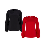 NNT Womens Formal Long Sleeve Blouse Heavy Stretch Georgette Business CATUCM-Collins Clothing Co