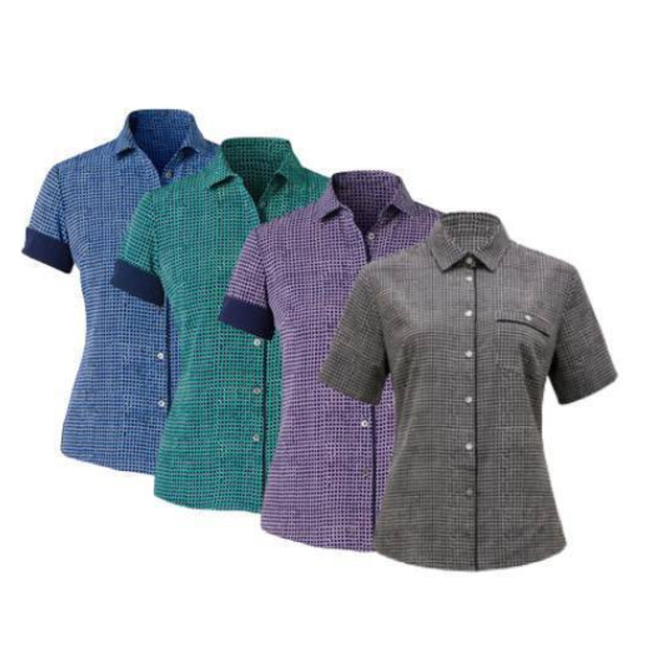 NNT Womens Pixel Print S/S Action Back Shirt Collared Button Shirt CAT9S2-Collins Clothing Co