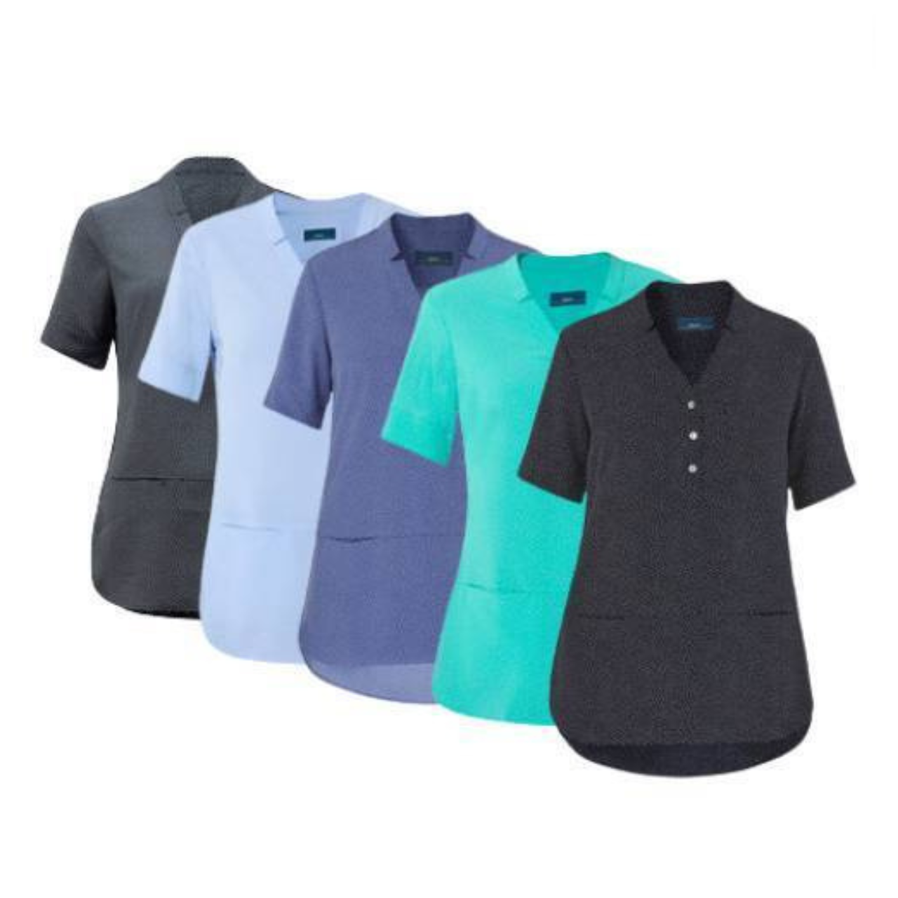 NNT Womens Silvi Spot Print S/S Tunic  V Neck Short Sleeve Blouse CAT9XP-Collins Clothing Co