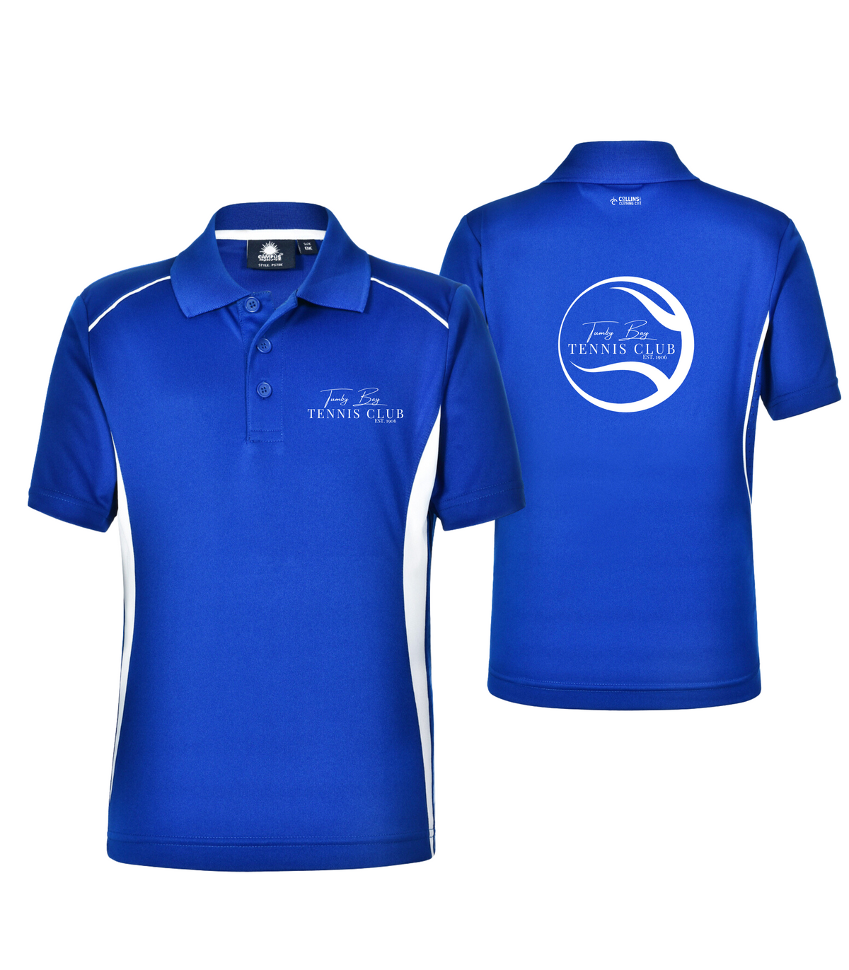 Tumby Bay Tennis Club Kids Pursuit Polo with back logo PS79K-Collins Clothing Co