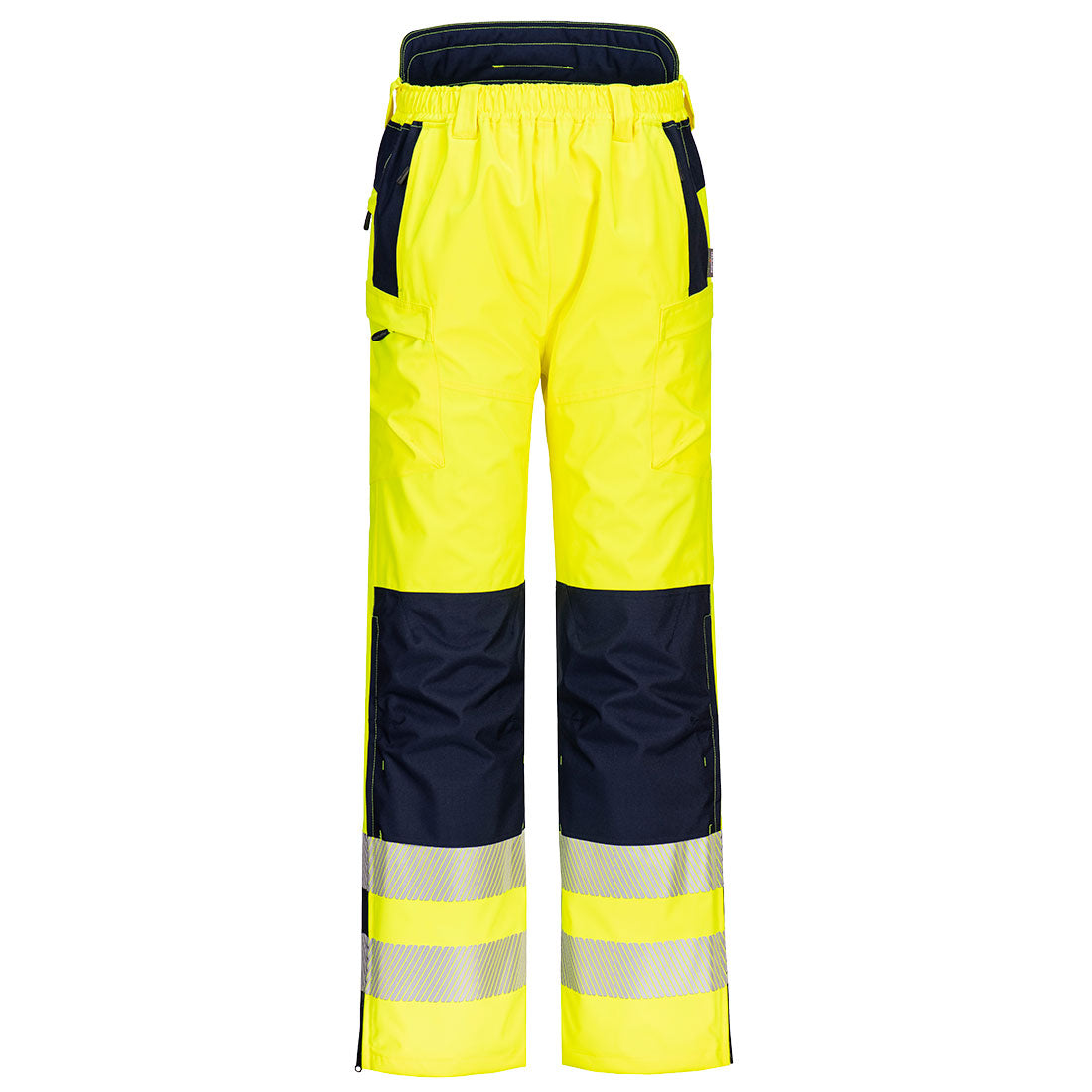 Huski Hi-Vis Yellow &amp; Navy Waterproof Jacket & Cargo Pants Set PWSET012