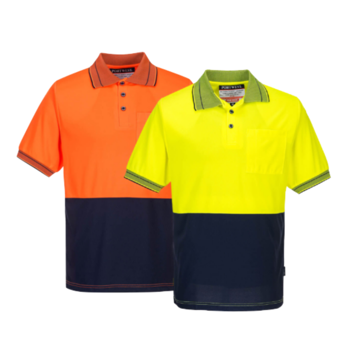 Portwest Mens Prime Mover Hi-Vis Work Shirt Short Sleeve Micro Mesh Polo MP110-Collins Clothing Co