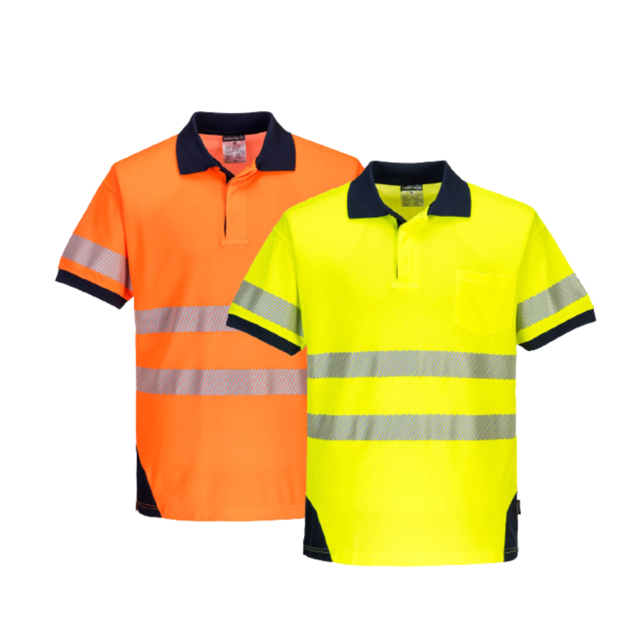 Portwest PW3 Hi-Vis Polo Shirt S/S Breathable 2 Tone Reflective Work Safety T182-Collins Clothing Co