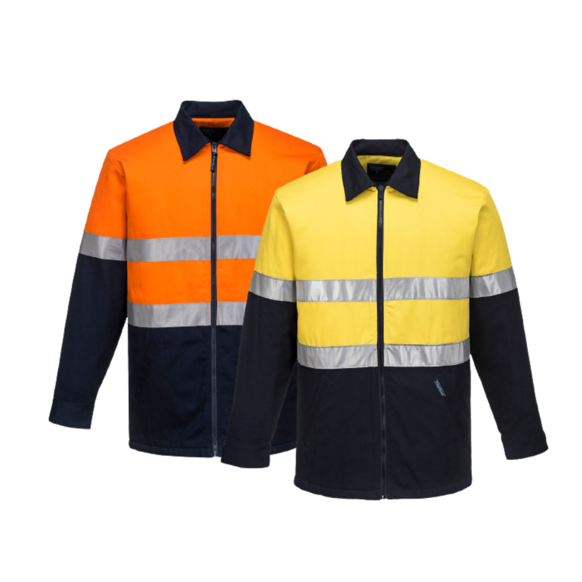 Portwest Quilt Padded Cotton Drill Jacket 2 Tone Reflective Work Safety MJ987-Collins Clothing Co