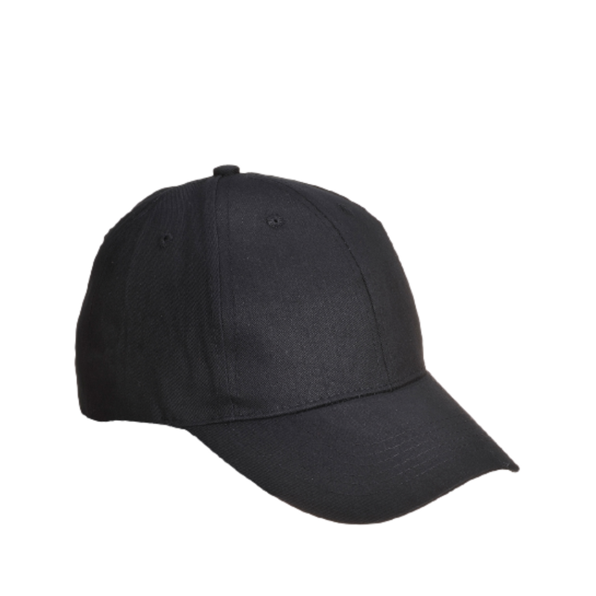 Portwest Six Panel Baseball Cap Adjustable Strap Comfortable Black Cap B010-Collins Clothing Co