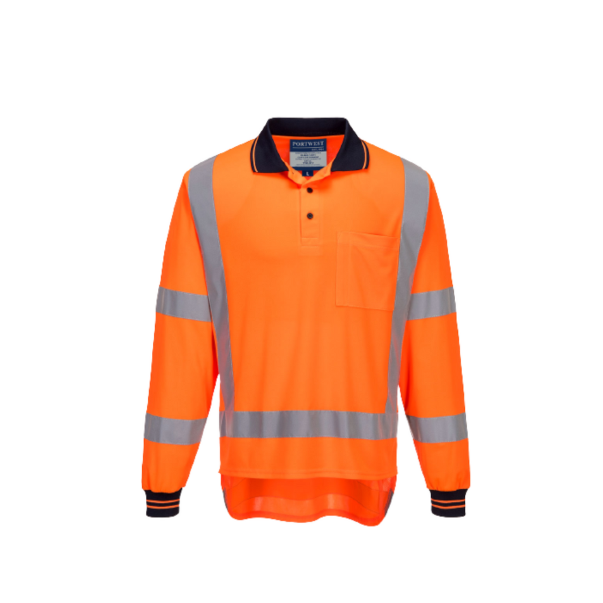 Portwest TTMC Long Sleeve Polo 2 Tone Comfort HiVis Reflective Work Safety TM312-Collins Clothing Co